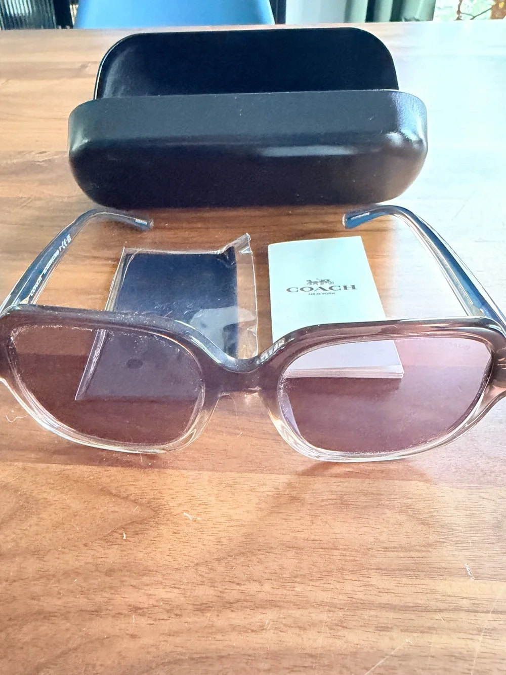 Women's Coach HC8335U C7989 56781A Transparent Brown Gradient Purple Lenses
